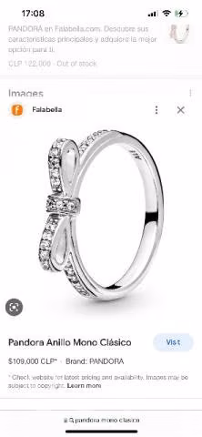 Pandora anillo original mono clásico
