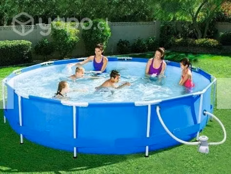 Piscina con Filtro 6125 L 76X360 cm Celeste