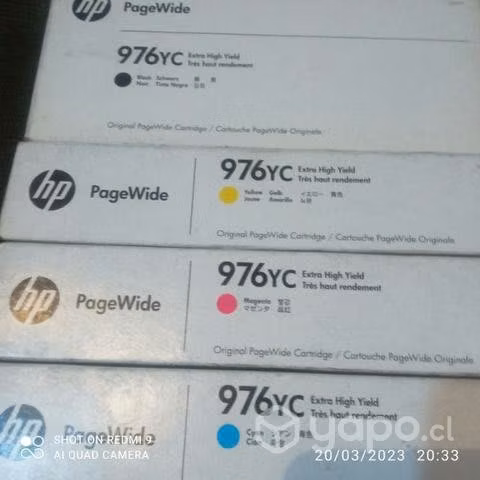 Pack de tintas hp 976y colores originales
