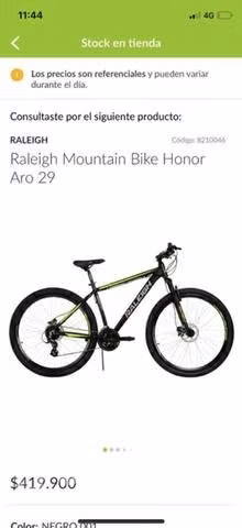 Bicicleta raleigh mountain bike honor aro 29