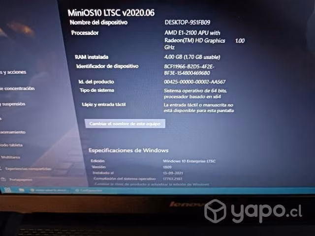 Notebook Lenovo Poco uso
