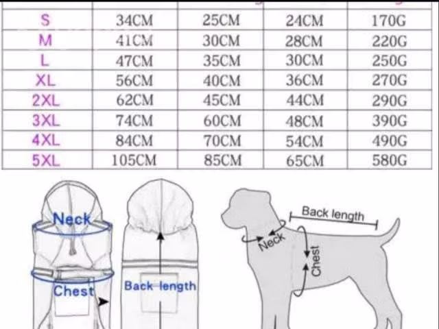 Capa impermeable para perro