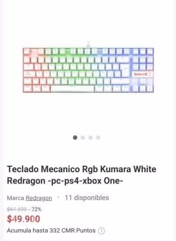 teclado gamer kumara redragon - Imagen 2
