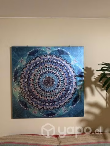Cuadro mandala 89x89 cm con incrustaciones