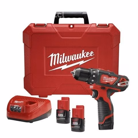Taladro atornillador m12 10mm 2 baterias milwaukee