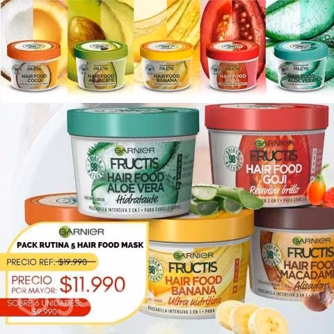 Pack rutina 5 hair food mask
