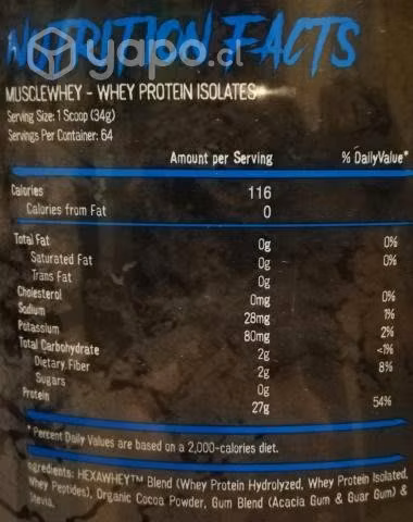 Hexacore Muscle Whey Proteina 4.8 libras 64 servic - Imagen 2