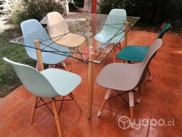 Moderno Comedor vidrio 6 sillas Bilund Attimo nue