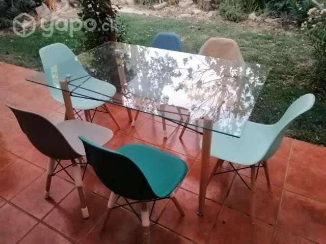Moderno Comedor vidrio 6 sillas Bilund Attimo nue