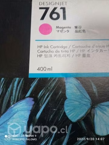 Tintas HP 761 colores originales de 400ml