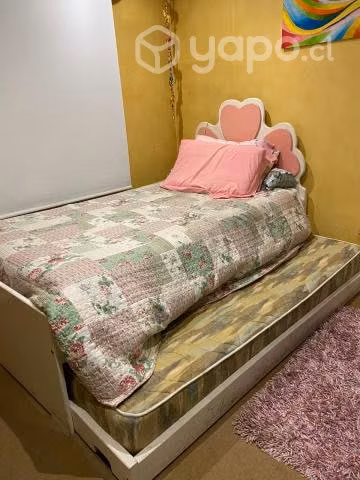 Cama nido 1.5 p + velador + escritorio