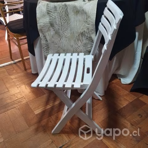 Silla plegable resina blanca