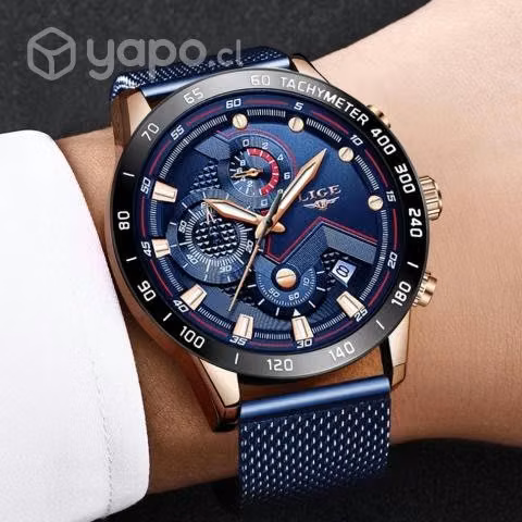 Reloj Cronógrafo Lige Malla de Acero Hombre