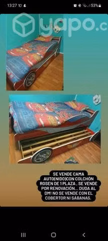 Cama auto nido de 1 plaza