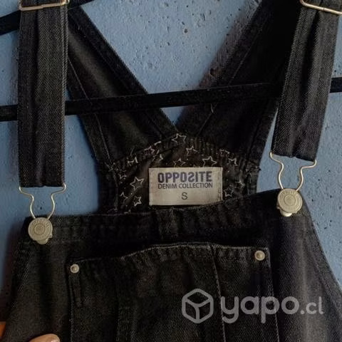 Jardinera jeans negro NUEVA Opossite TALLA S - Imagen 2