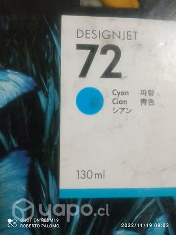 Tintas HP 72 colores originales de 130ml