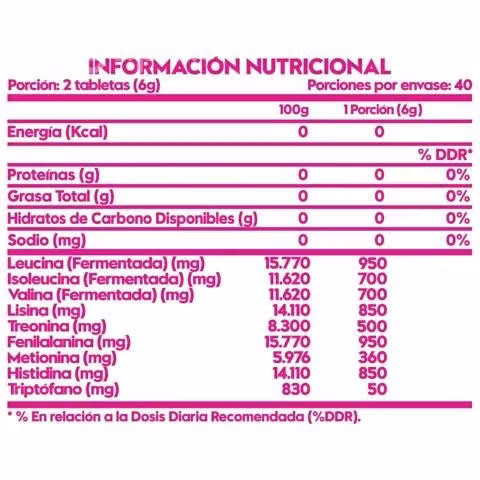Aminoácidos en tabletas (80 capsulas) - Imagen 3