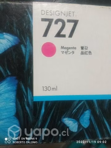 Tintas HP 727 colores originales de 130ml