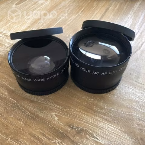 Pack 2 lentes cámara profesional 0.45 y 2.5