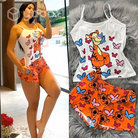 Pijamas de short con tiras