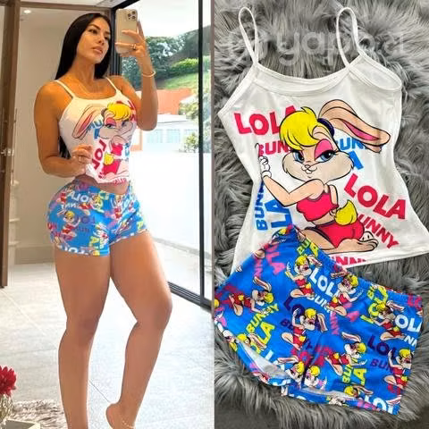 Pijamas de short con tiras