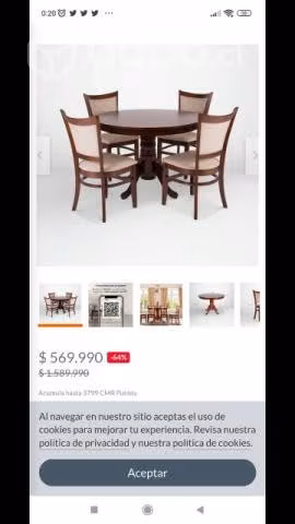 Comedor 4 sillas redondo - Imagen 2