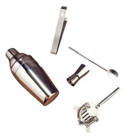 Coctelera 5 Piezas Profesional Plateada Bar Tender