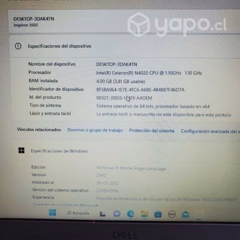 Notebook 2022 como nuevo - Imagen 4