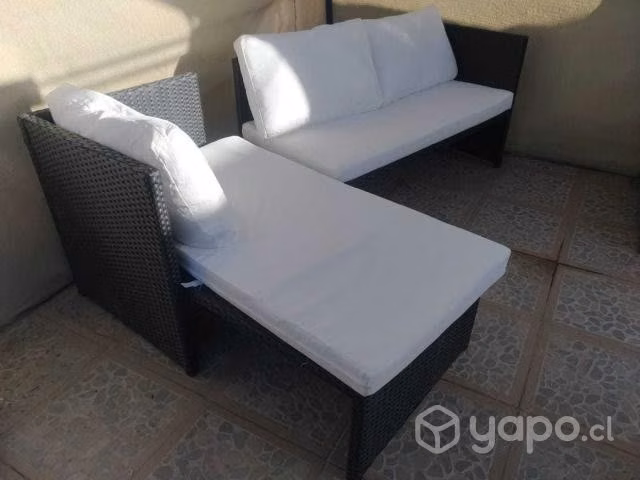 Sofas ratan con mesita