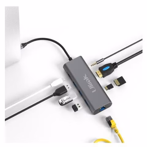 Adaptador usb-c a hdmi, 3 usb 3.0, rj45(lan), 3.5, - Imagen 3