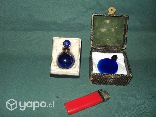 2 Antiguas Botellitas De Perfume, Azul Cobalto