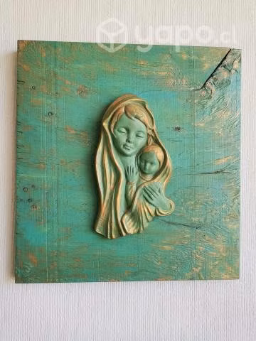 Cuadro Virgen- Único / Trabajado a mano-30 X 28,5