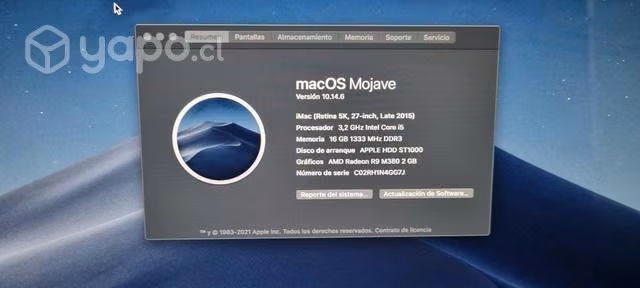 Imac 27" retina 5k Late 2015