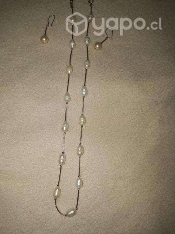 Juego de perlas con oro de 14 kil. - Imagen 3
