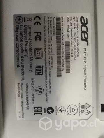 Proyector ACER P1173 3000lms