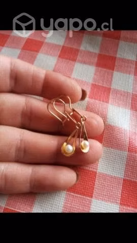 Aros oro 18 kil con perla cultivada