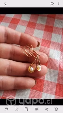 Aros oro 18 kil con perla cultivada