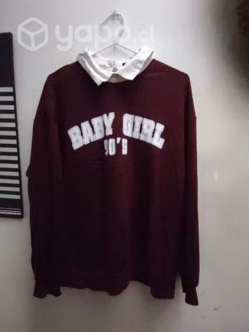 Poleron rojo burdeo shein talla s