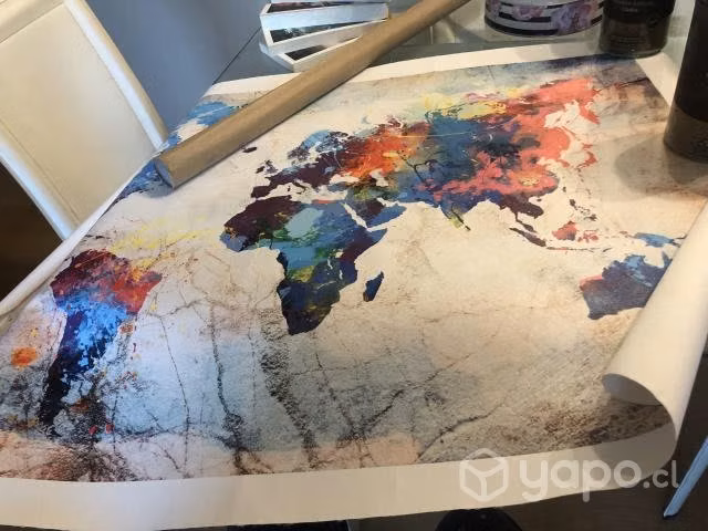Cuadro mapa del mundo