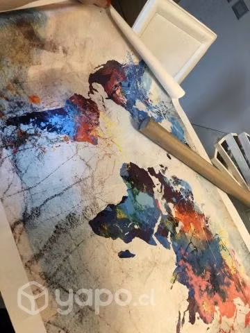 Cuadro mapa del mundo