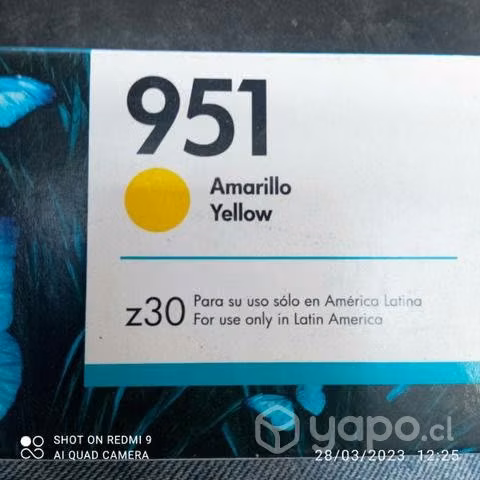 Tinta hp 951 yellow original