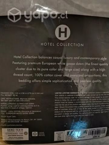 Plumón de 2 Plumas Nuevo Marca Hotel Collectio