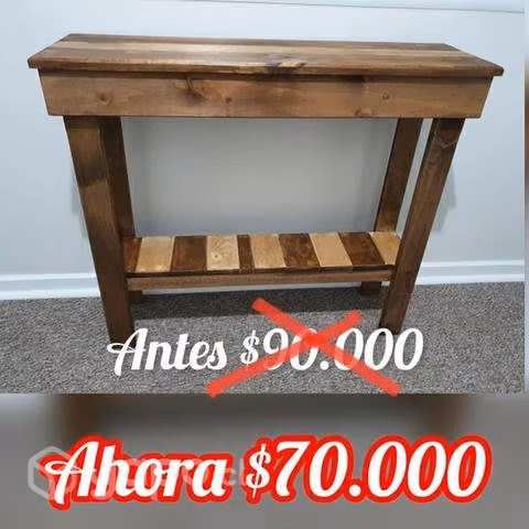 Mesa de Arrimo Rústico en Madera - Imagen 3