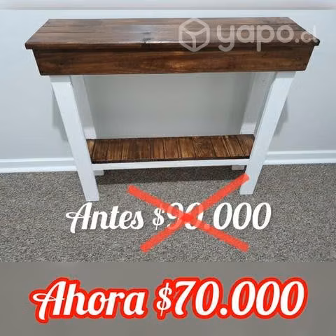 Mesa de Arrimo Rústico en Madera