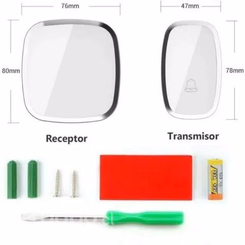 Timbre Inalámbrico Impermeable Con Luz Led 1 Trans - Imagen 6