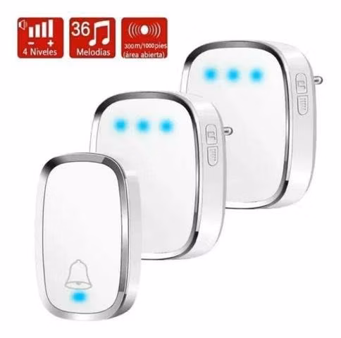 Timbre Inalámbrico Impermeable Con Luz Led 1 Trans - Imagen 4