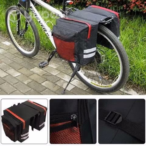Bolso Bicicleta Organizador Tela 70x30x12 CM Rojo