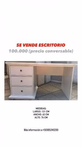 Escritorio blanco en buenas condiciones