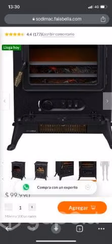 Estufa eléctrica chimenea