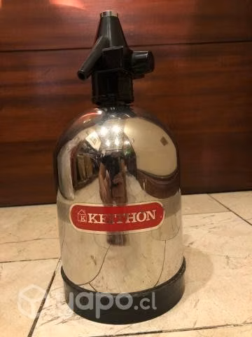 Antiguo sifón soda acero inox. marca Keithon